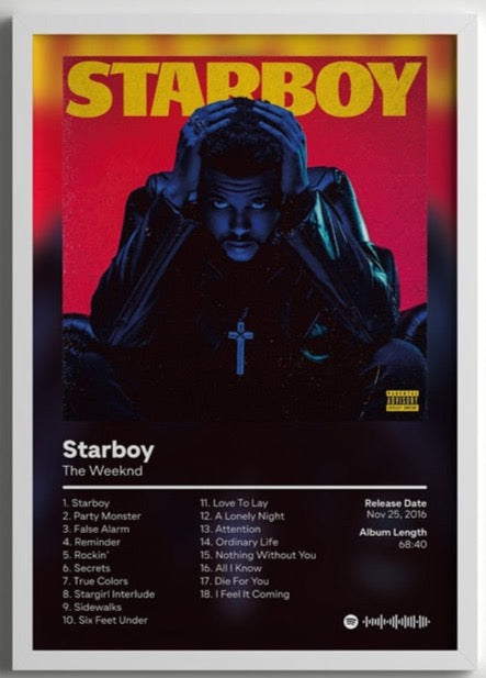 Starboy Album Cover The Weeknd Poster