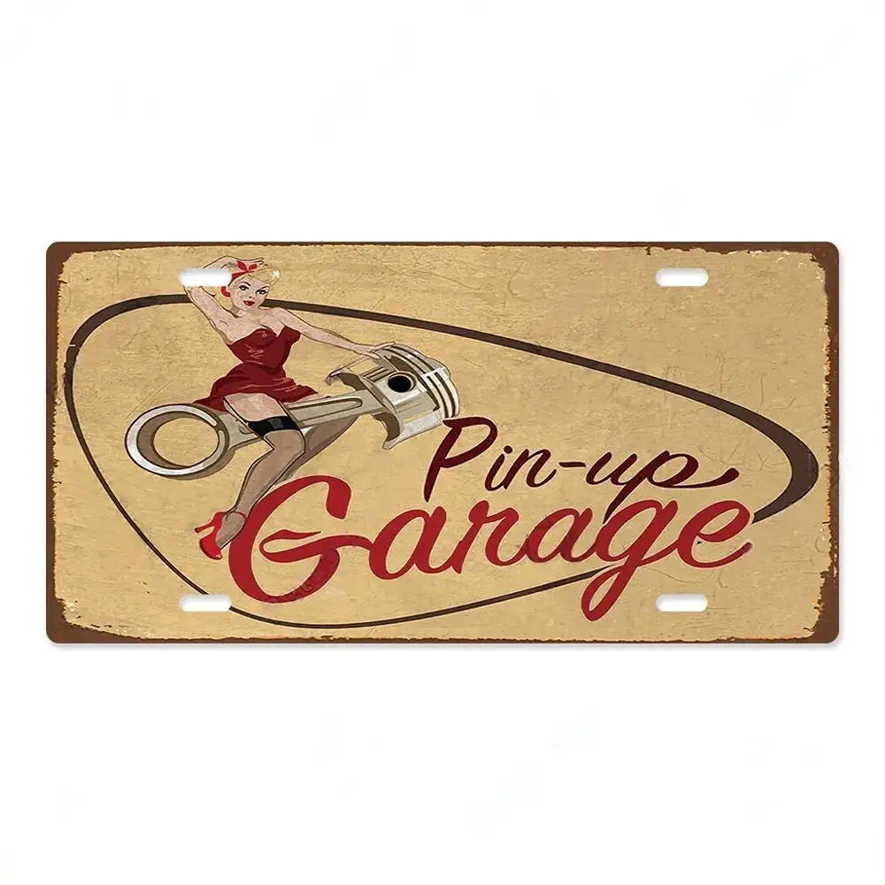 Pin Up Girl Garage Metal Sign Poster