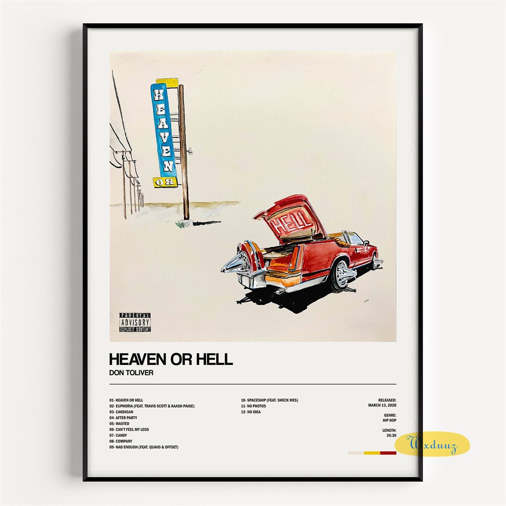 Don Toliver Heaven Or Hell Minimalist Album Cover Poster