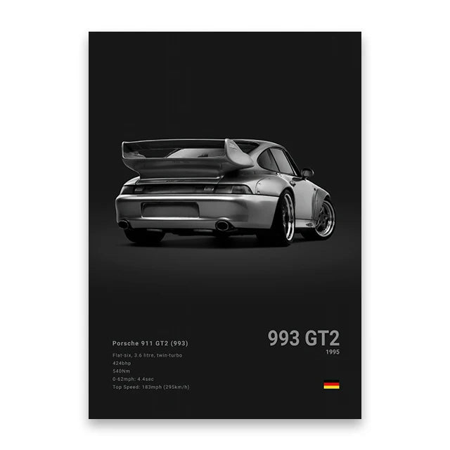 Porsche 993 GT2 Car Poster