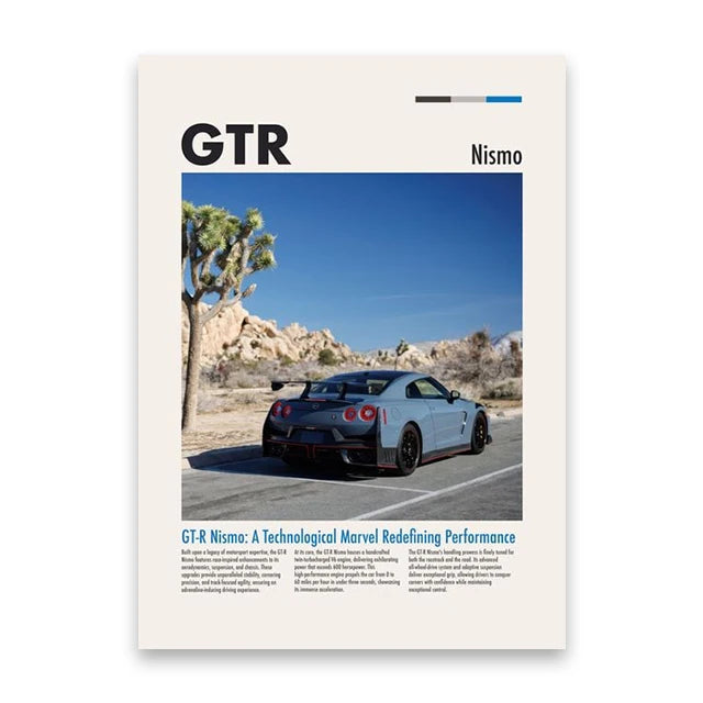 Nissan GTR Minimalist Car Poster