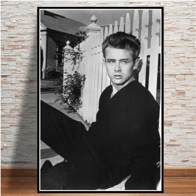 James Dean Black and White Vintage Poster