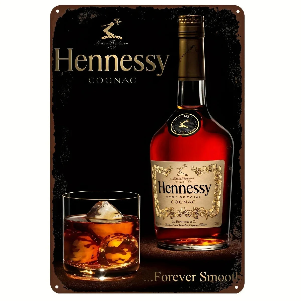 Hennessy Forever Smooth Vintage Bar Metal Sign Poster