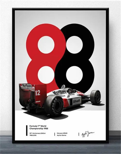 Ayrton Senna Marlboro Car Formula 1 Poster