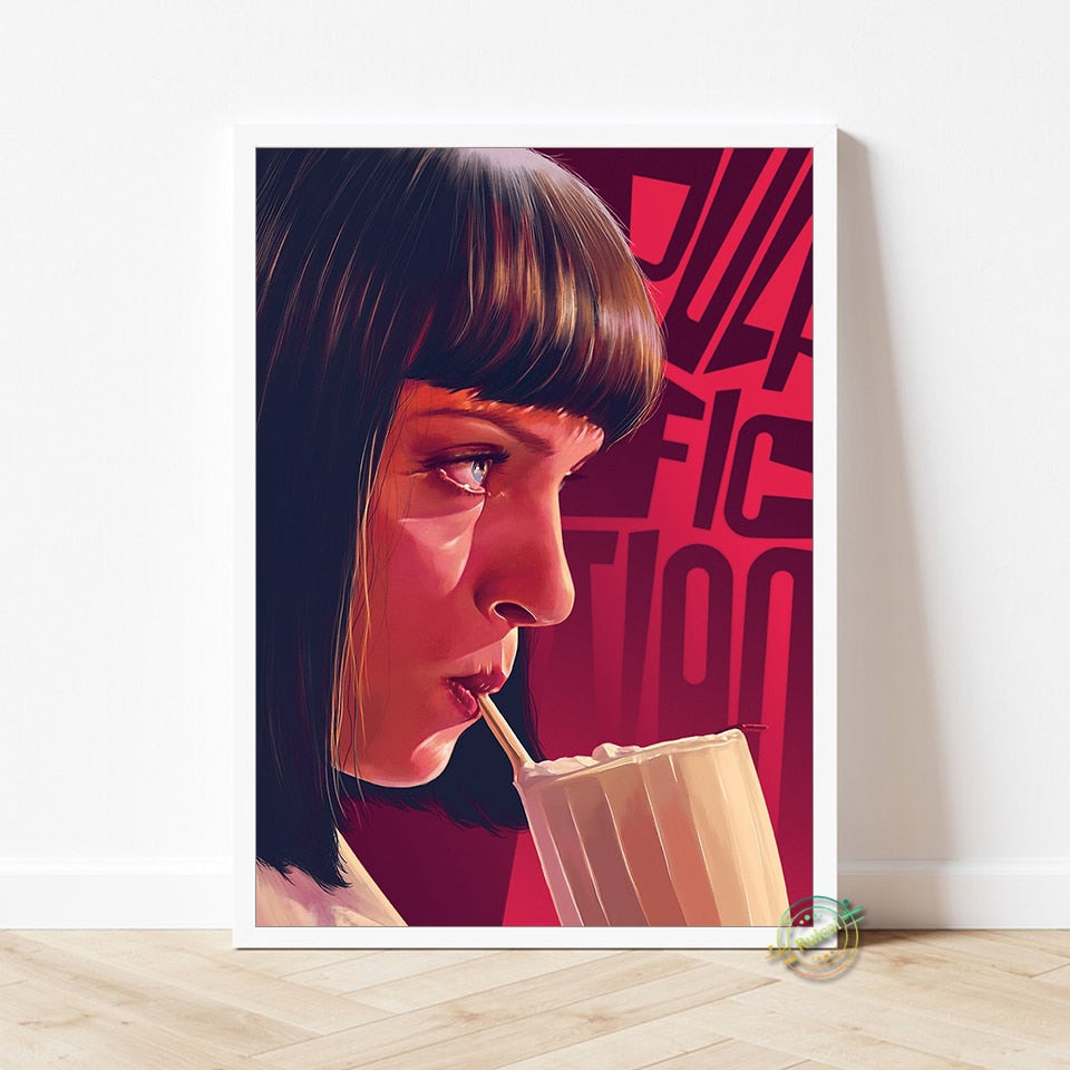 Mia Wallace Milk Shake Pulp Fiction Artwork Poster