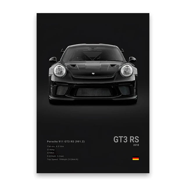 Porsche GT3 RS Car Poster