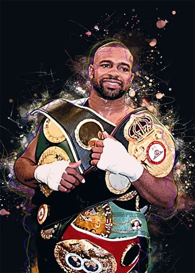 Roy Jones Jr Championship Belts Boxing Poster