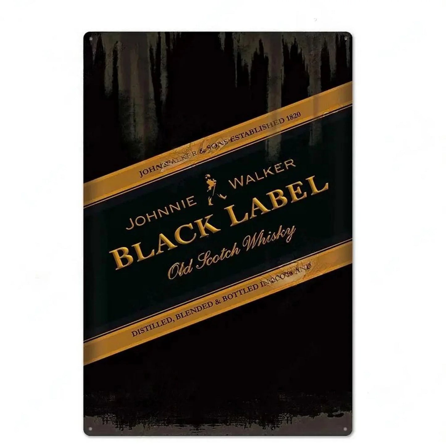 Johnnie Walker Black Label Vintage Bar Brand Metal Sign Poster