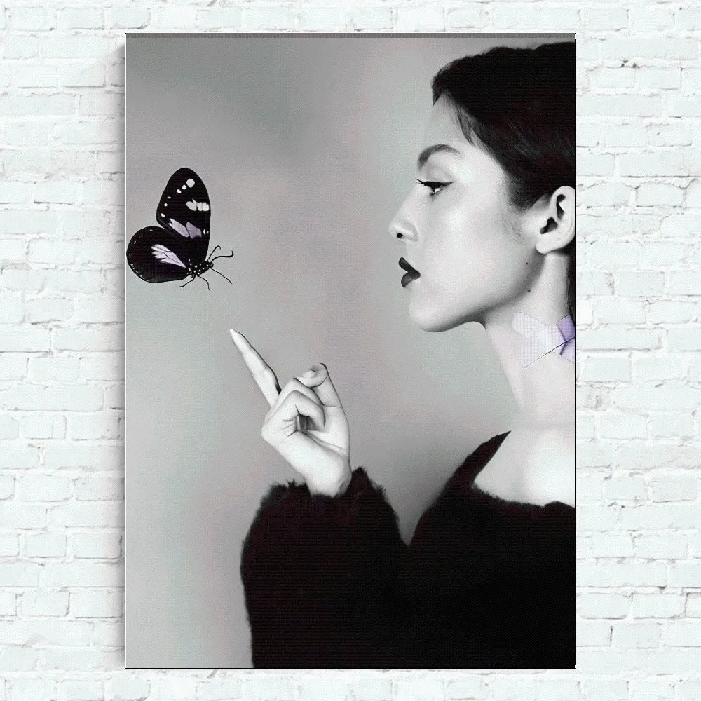 Olivia Rodrigo Butterfly Black and White Poster