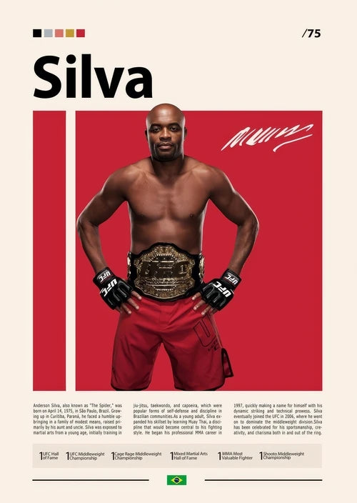 Anderson Silva UFC Minimalist Poster