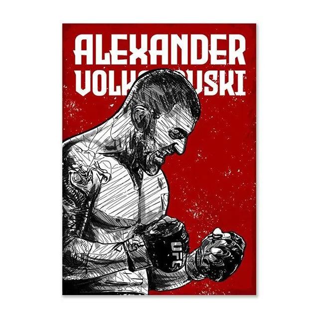 Alexander Volkanovski Red Wall Art UFC Poster