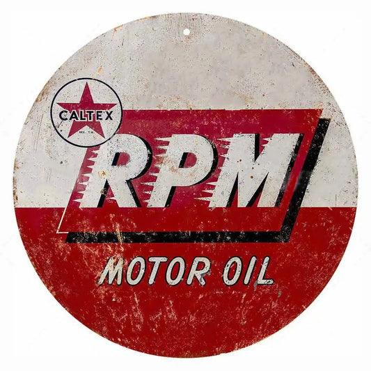 RPM Motor Oil Vintage Mechanic Shop Garage Decor Metal Sign Poster