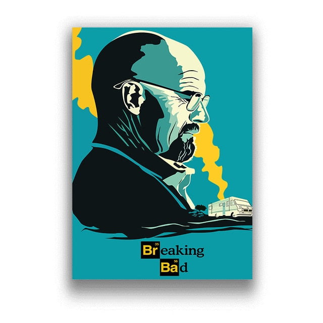 Breaking Bad Yellow Blue Poster
