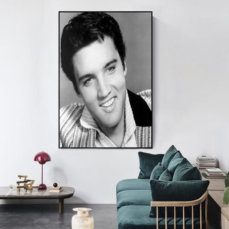 Elvis Presley Black White Smile Poster