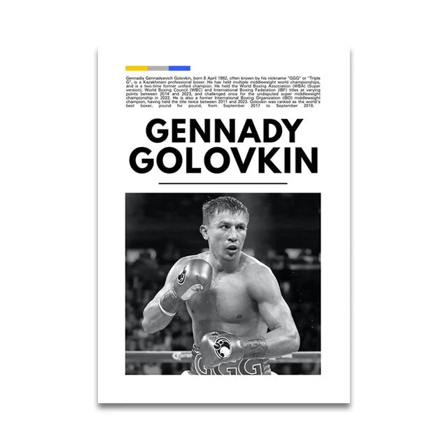 Triple G Gennady Golovkin Minimalist Boxing Poster