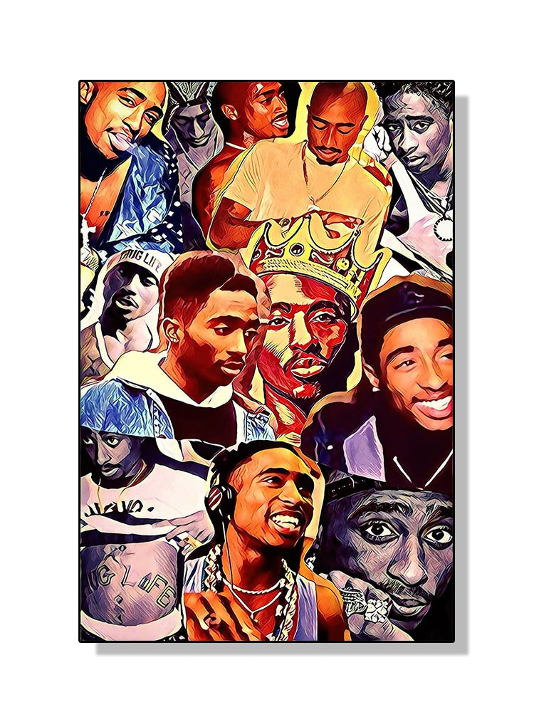 Tupac Shakur Rap Legend Collage Poster