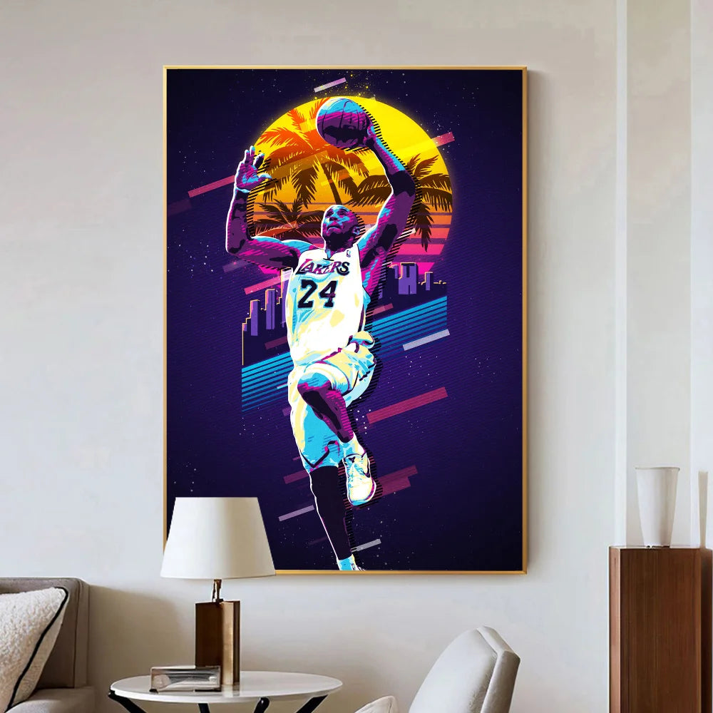 Kobe Bryant Vaporwave Lakers Poster