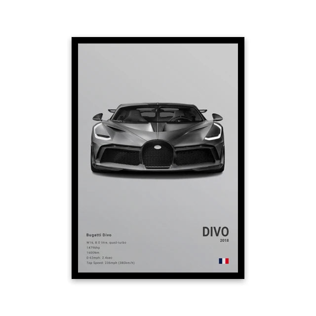 Bugatti Divo Car Poster