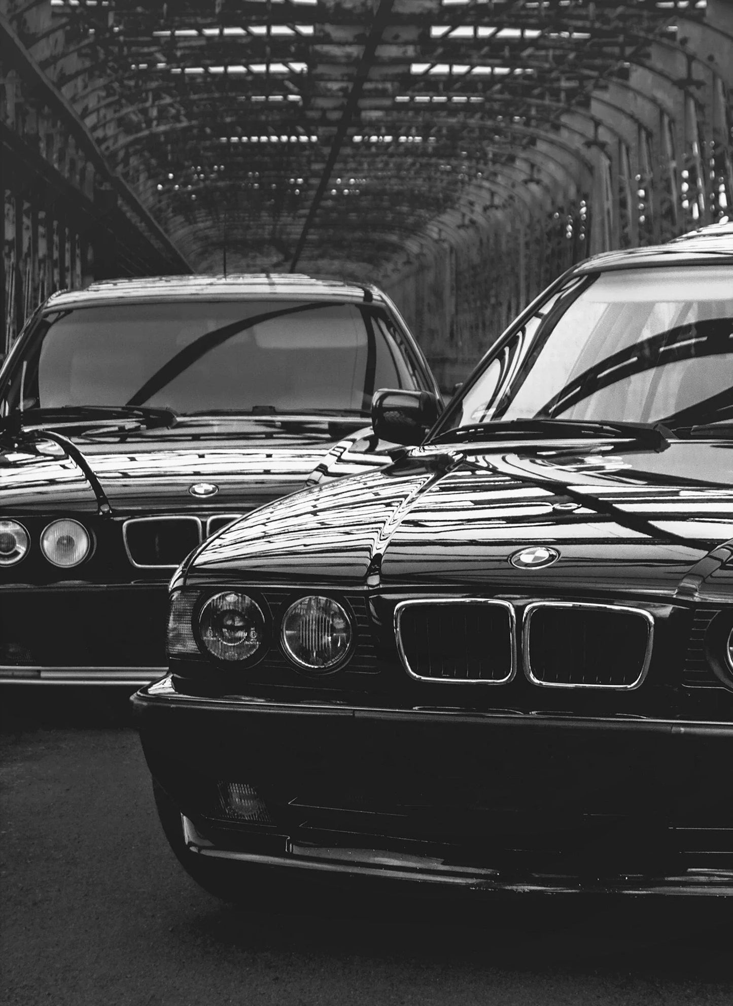 BMW Black and White Car Poster