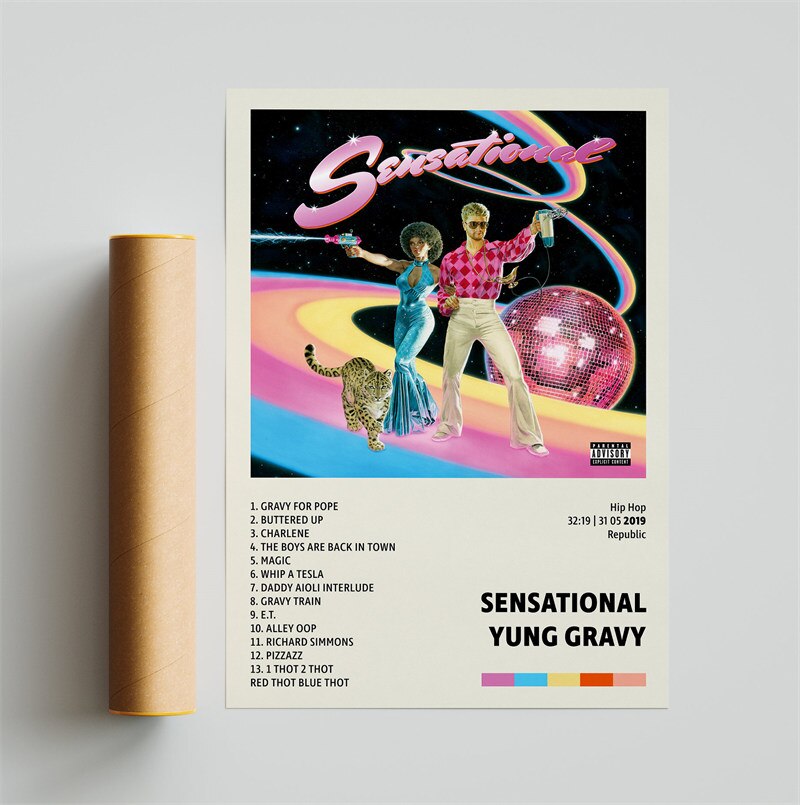Yung Gravy Sensational Minimalist Album Cover Poster