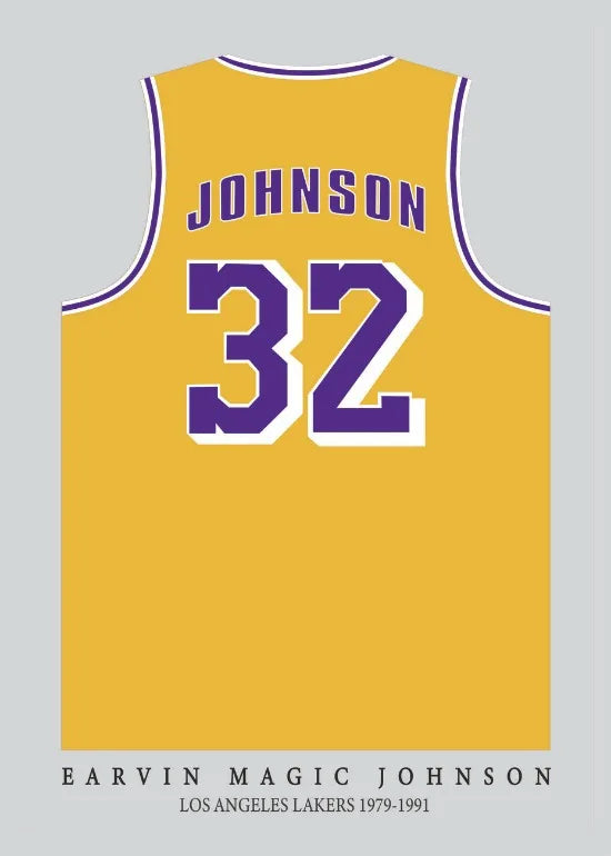 Magic Johnson Lakers Jersey Poster