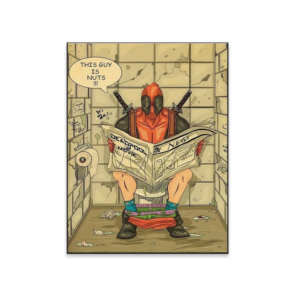 Dead Pool On The Toilet Funny Bathroom Poster