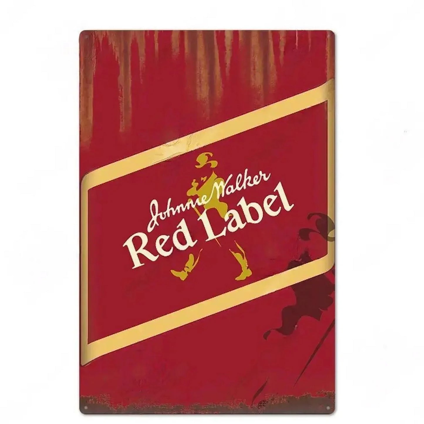 Johnnie Walker Red Label Scotch Whisky Vintage Bar Brand Metal Sign Poster