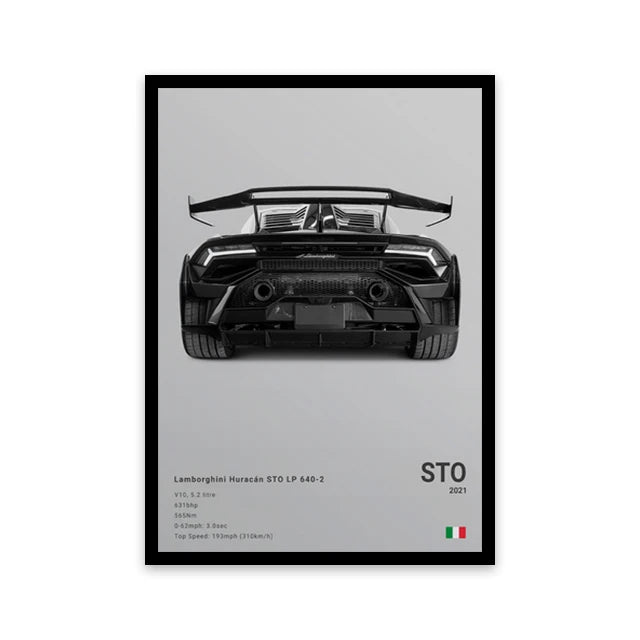 Lamborghini Huracan STO Car Poster