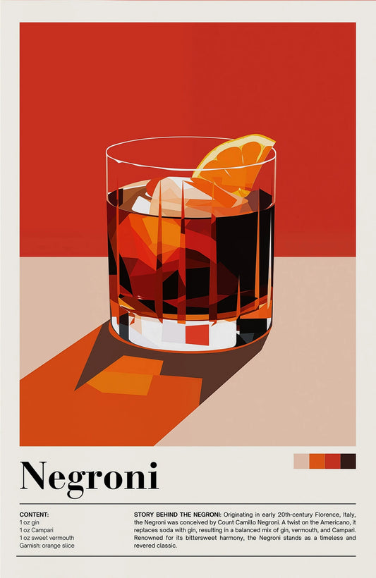 Negroni Cocktail Bar Decor Poster