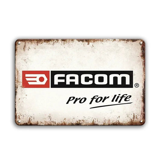 Facom Power For Life Rustic Man Cave Garage Metal Sign Poster