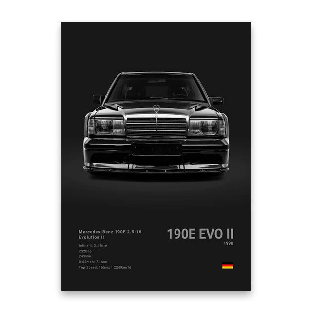 Mercedes 190E Evo II Car Poster