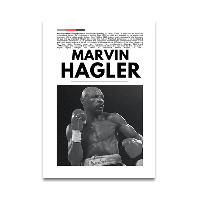 Marvin Hagler Minimalist Boxing Poster