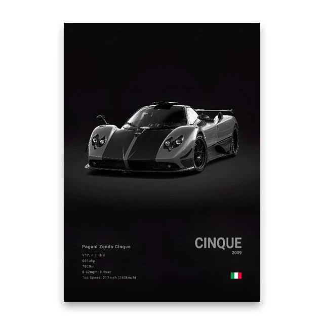 Pagani Zonda Cinque Car Poster