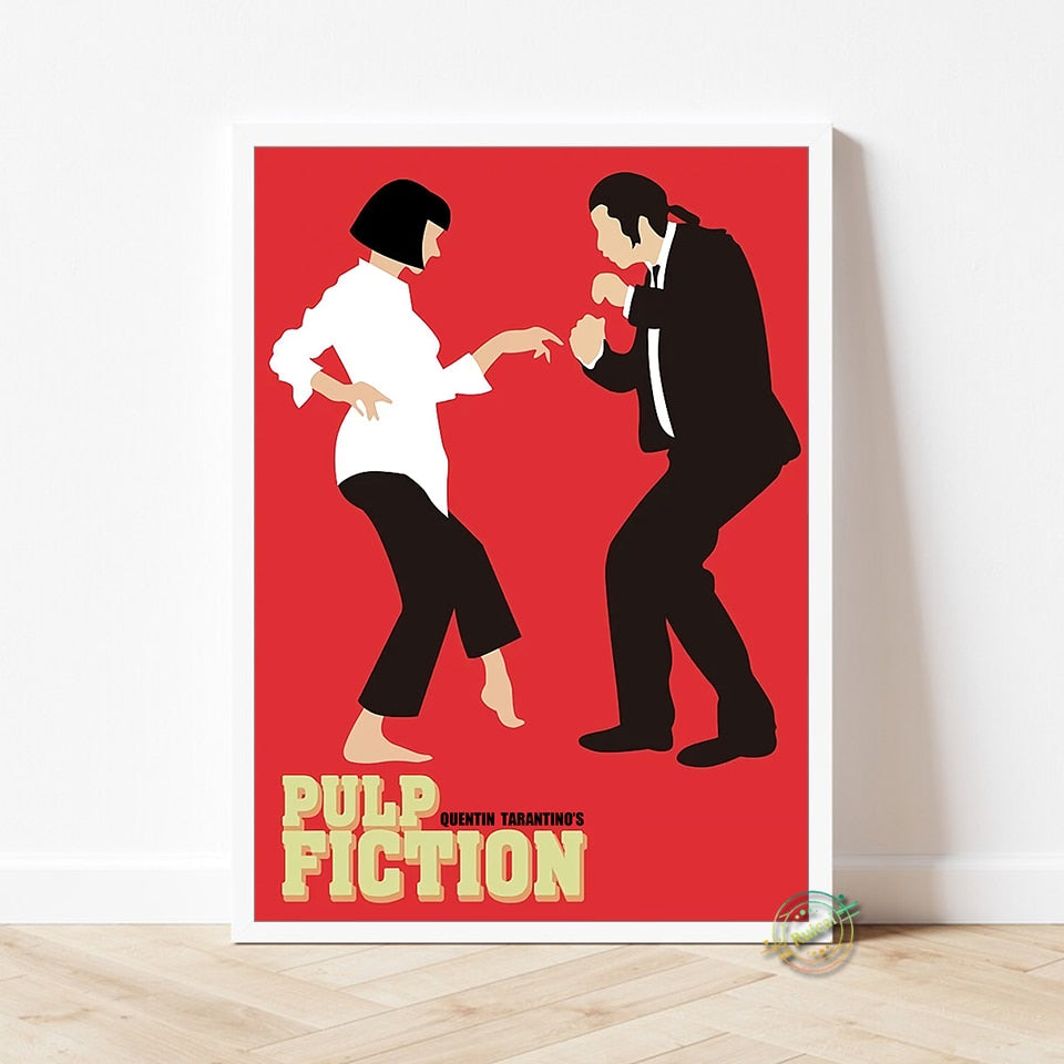 Pulp Fiction Minimalist Artwork Red Poster – Aesthetic Wall Decor