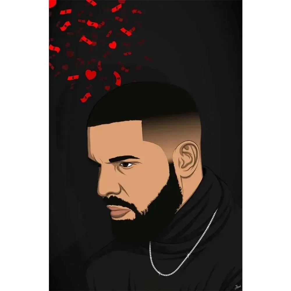 Drake Black Minimalist Poster