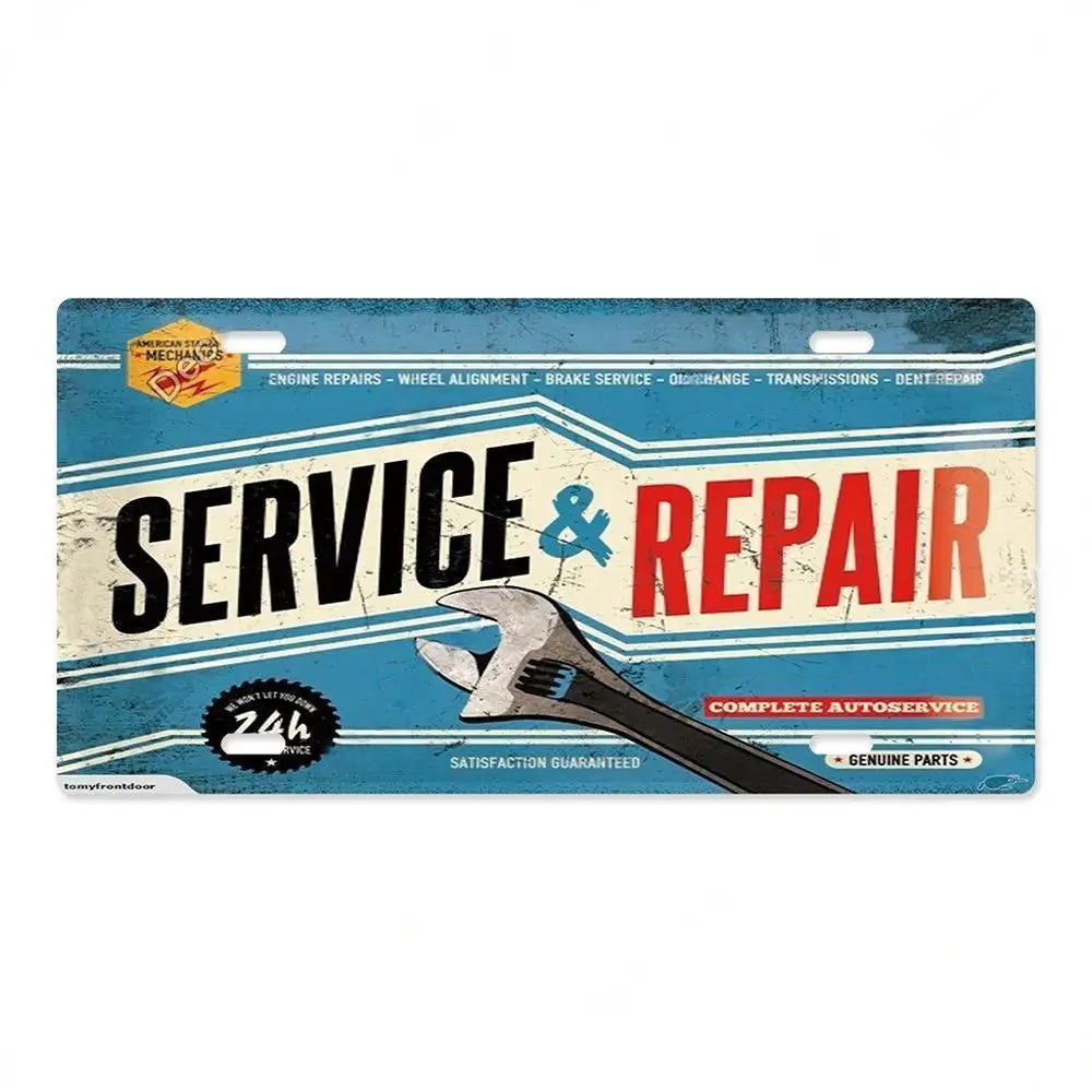 Service and Repair Retro Garage Metal Sign Poster
