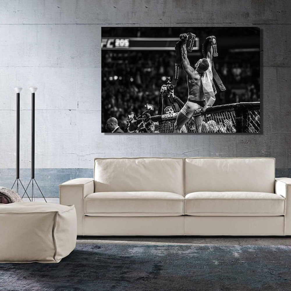 Conor McGregor Double Champ Belts Poster