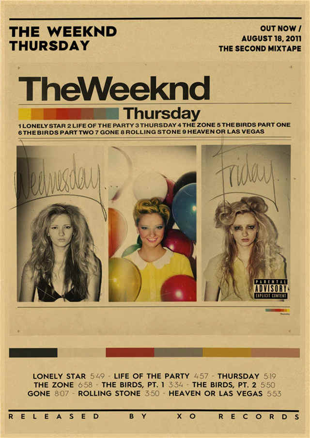 The Weeknd Thursday Minimalist Album Cover Poster