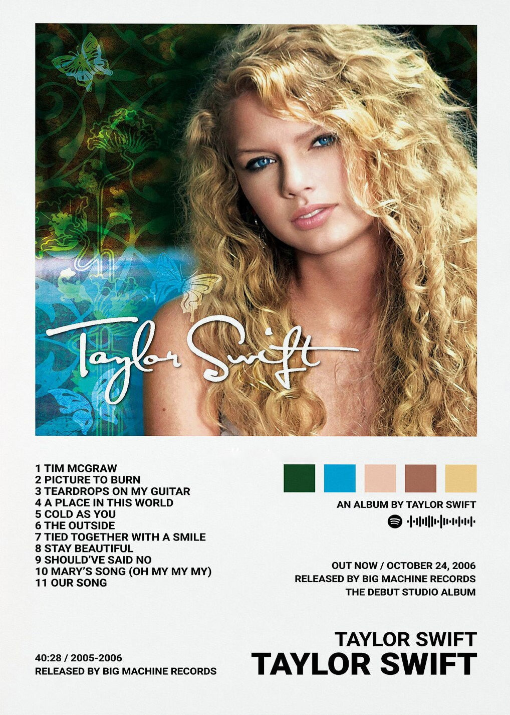 Taylor Swift Minimalist Album Cover Poster – Aesthetic Wall Decor