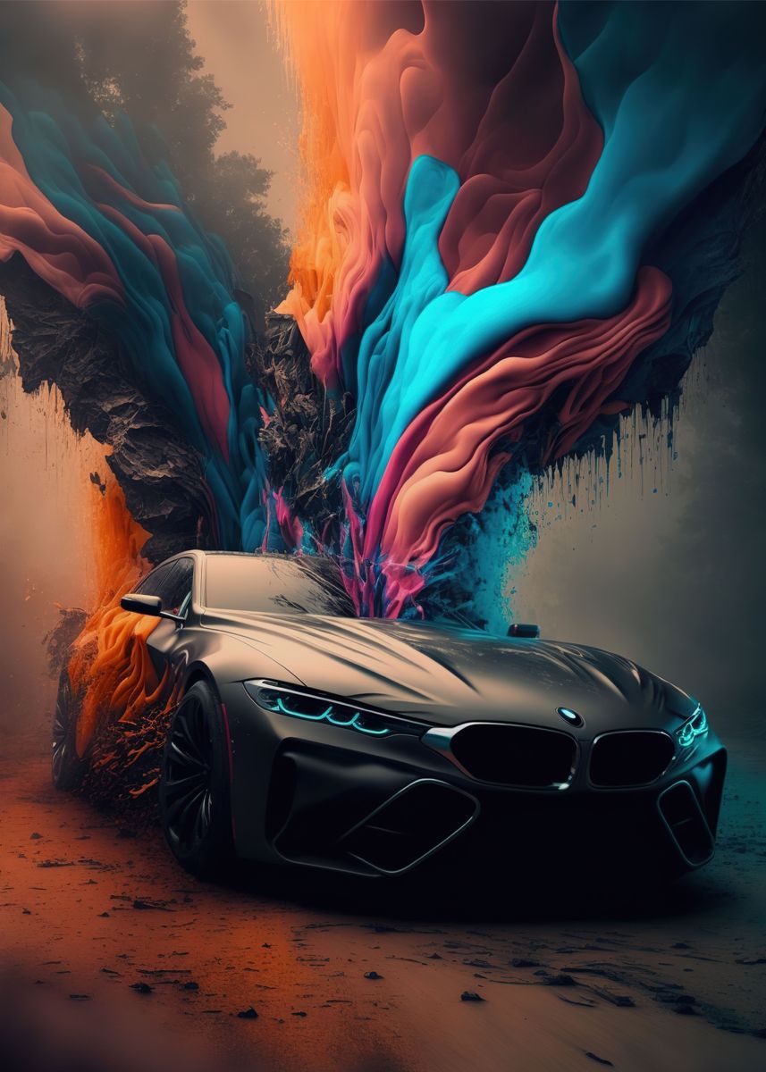 BMW Super Car Futuristic Art Poster