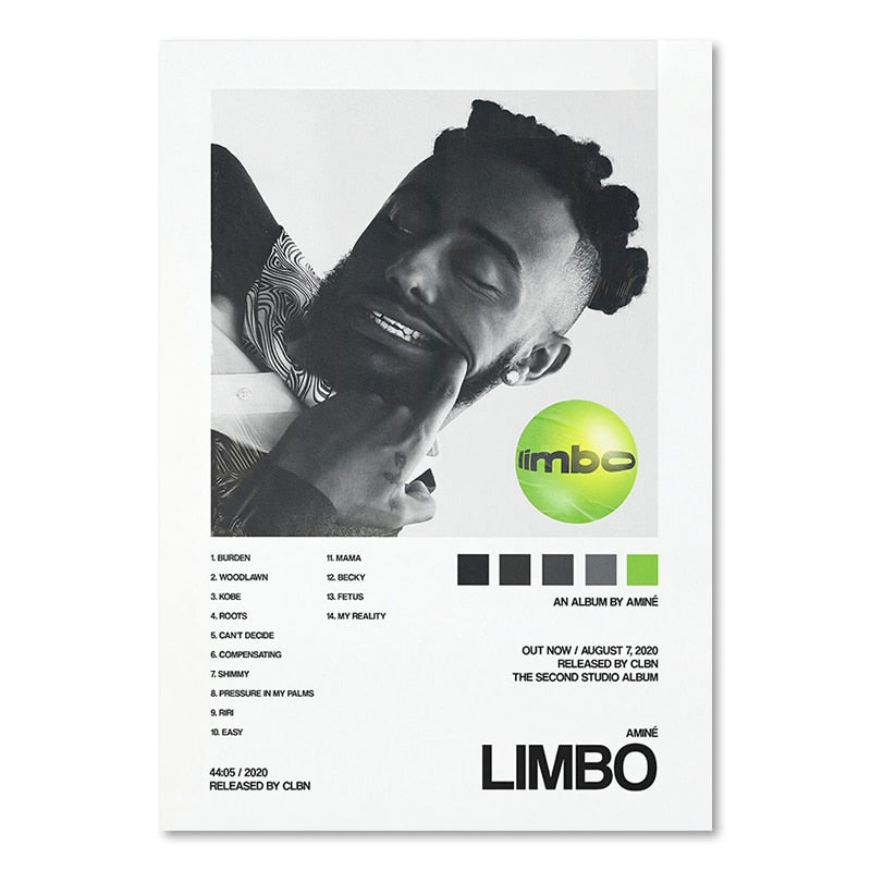 Amne Limbo Minimalist Album Cover Poster