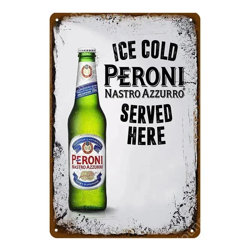 Peroni Beer Vintage Bar Metal Sign Poster