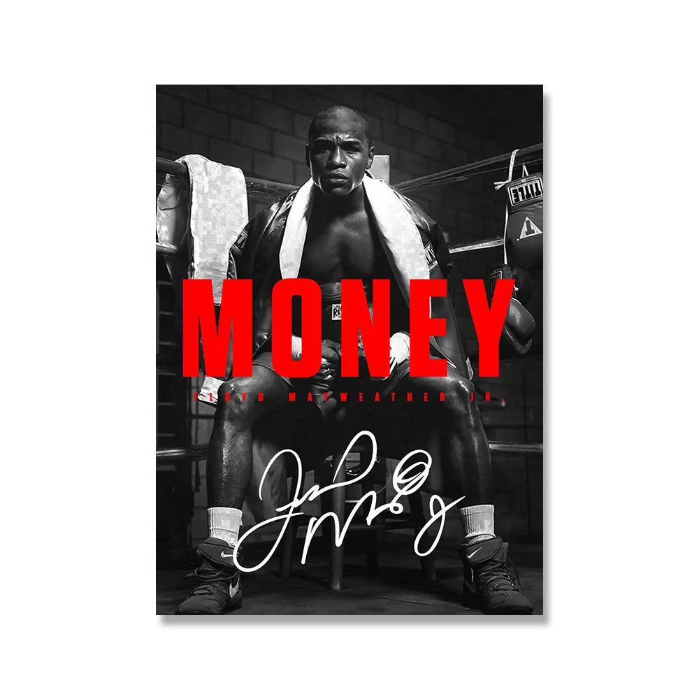 Floyd Money Mayweather Red Black Boxing Poster