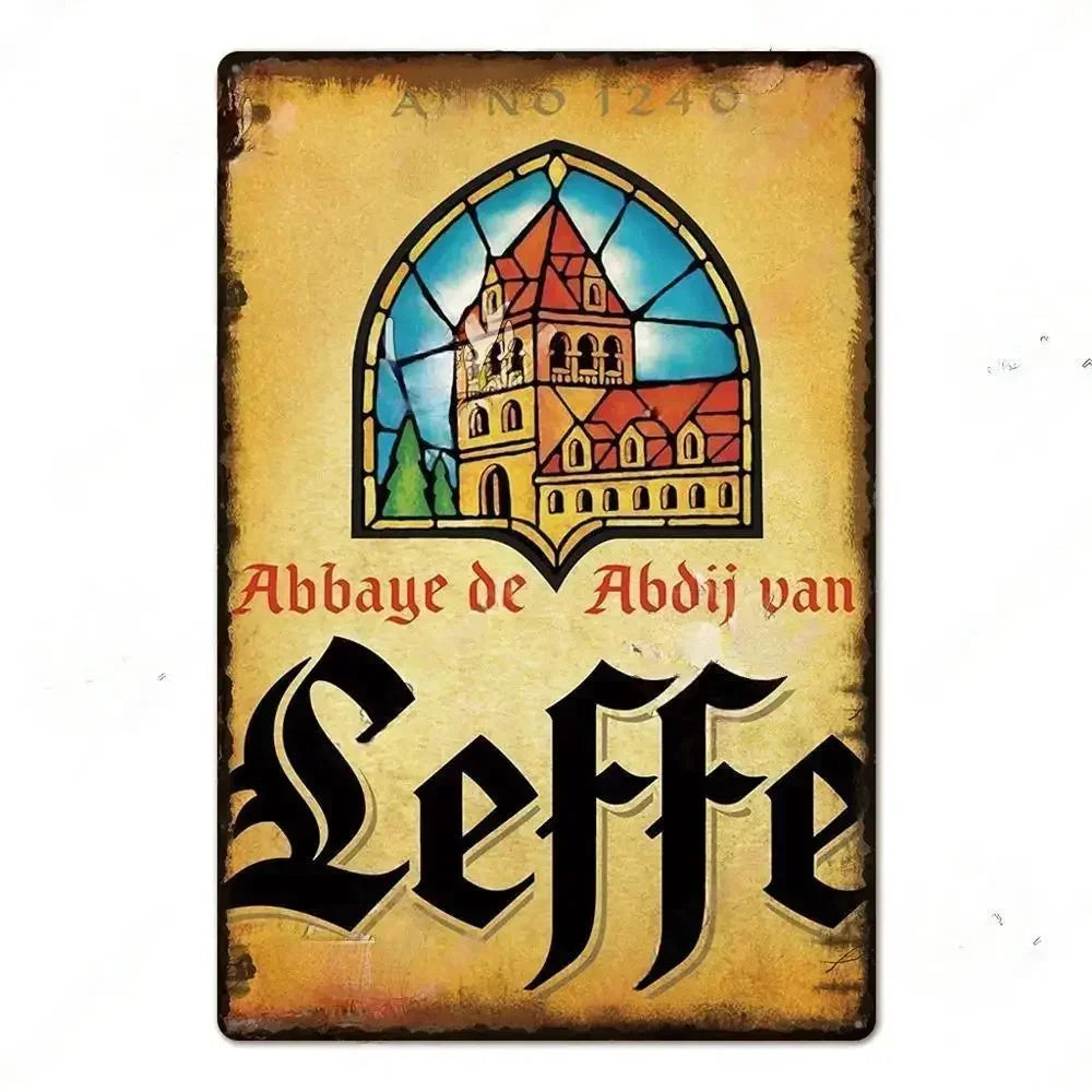 Leffe Beer Vintage Bar Metal Sign Poster