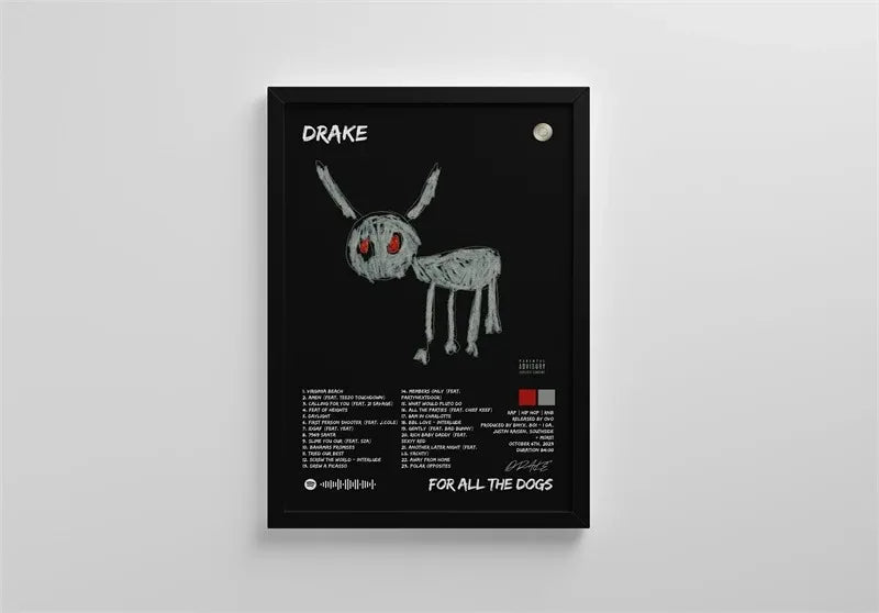 Drake For All The Dogs Wall Art Decor Poster