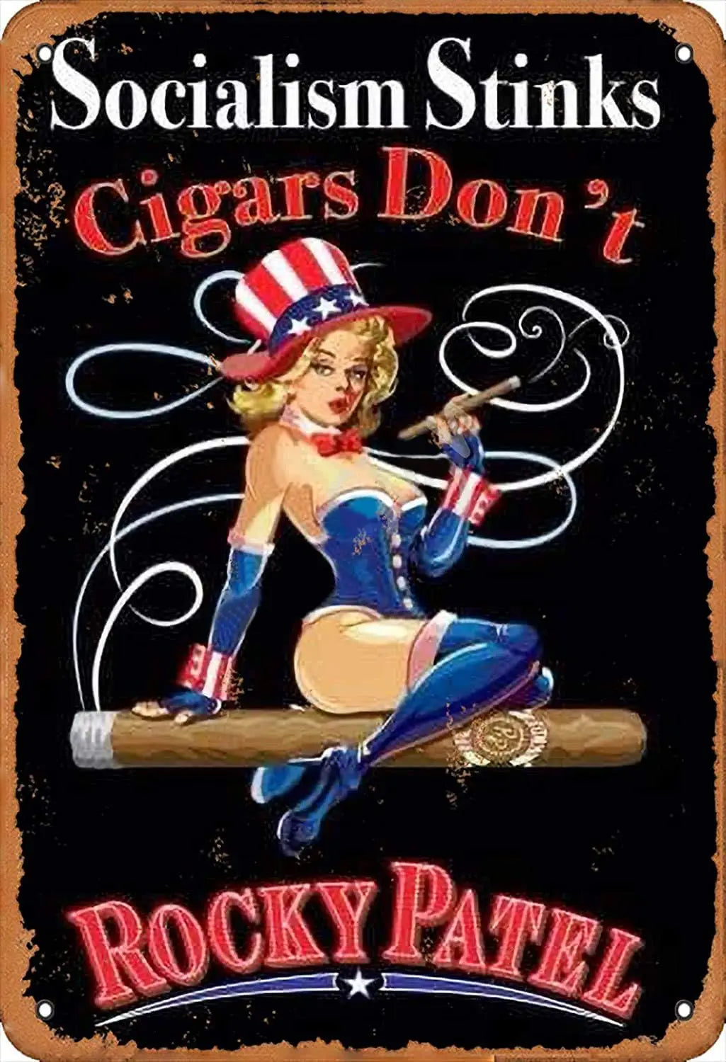 Rocky Patel Socialism Sucks Man Cave Cigar Metal Sign Poster