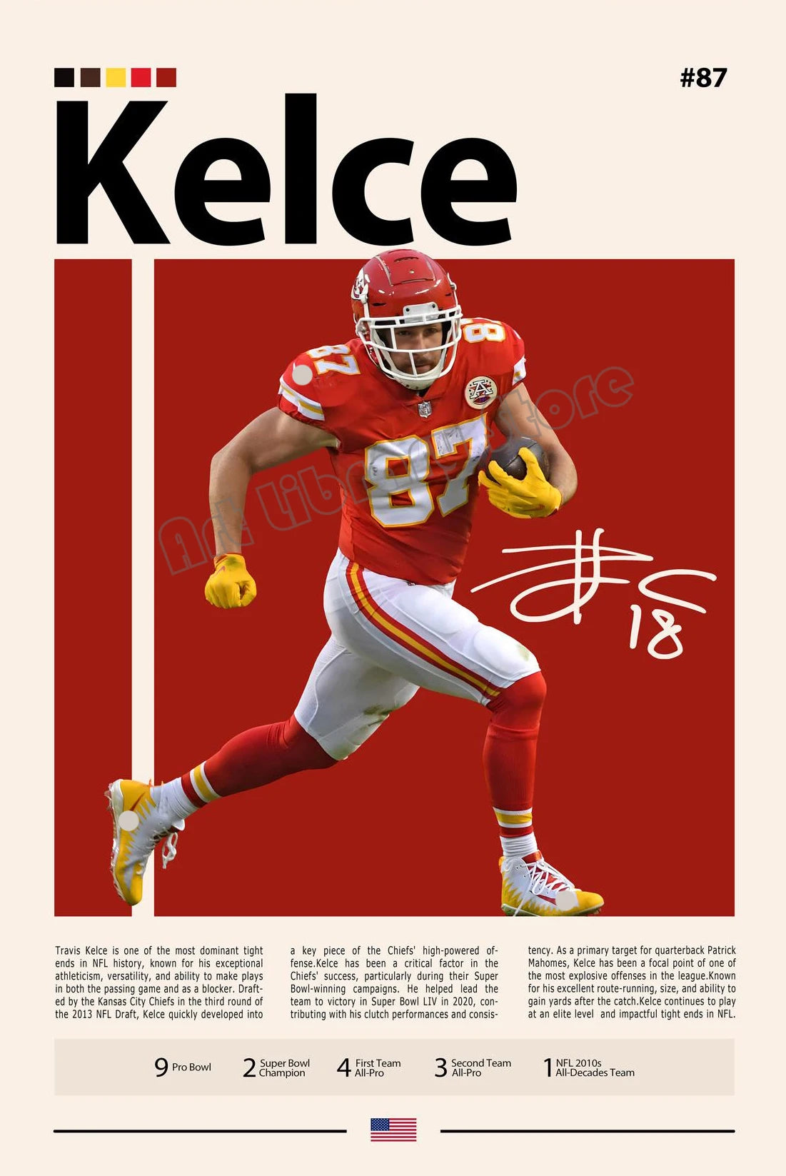 Travis Kelce Minimalist Poster