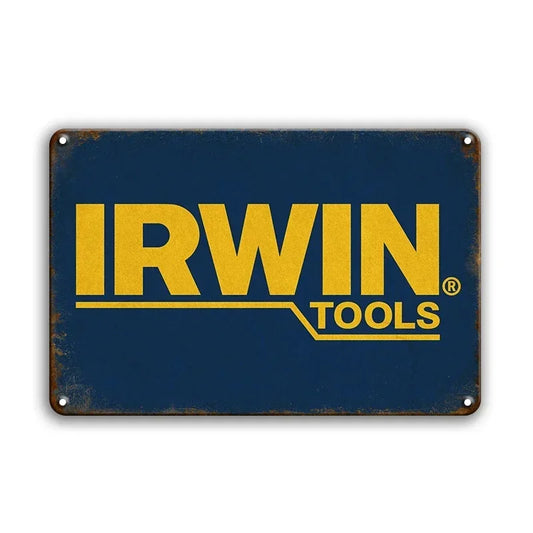 Irwin Tools Rustic Man Cave Garage Metal Sign Poster