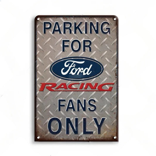 Parking For Ford Racing Fans Only Vintage Ford Metal Sign Poster