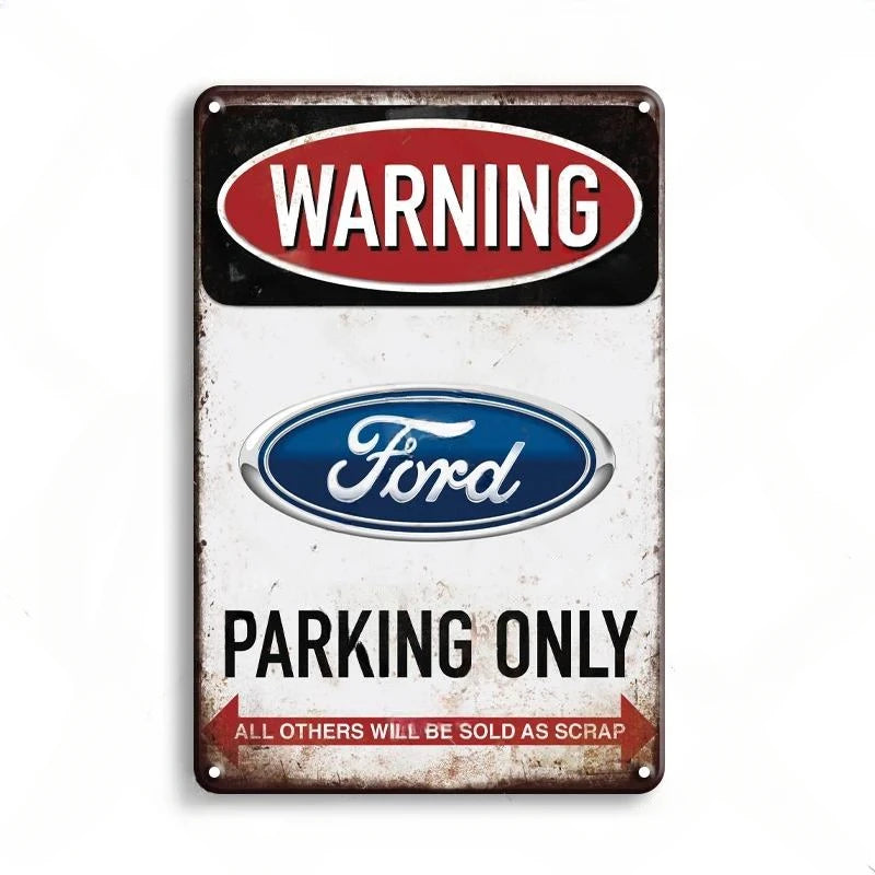Ford Parking Only Vintage Ford Metal Sign Poster